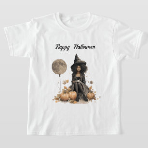 T-shirt Jolie sorcière d'Halloween et ballons de Pleine lu