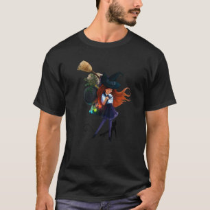 T-shirt Jolie Sorcière en Formation Chat Noir Halloween