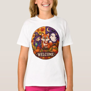 T-shirt Jolie sorcière renard Halloween fantôme automne bi