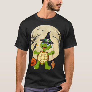 T-shirt Jolie Sorcière Tortue Citrouille Costume Halloween
