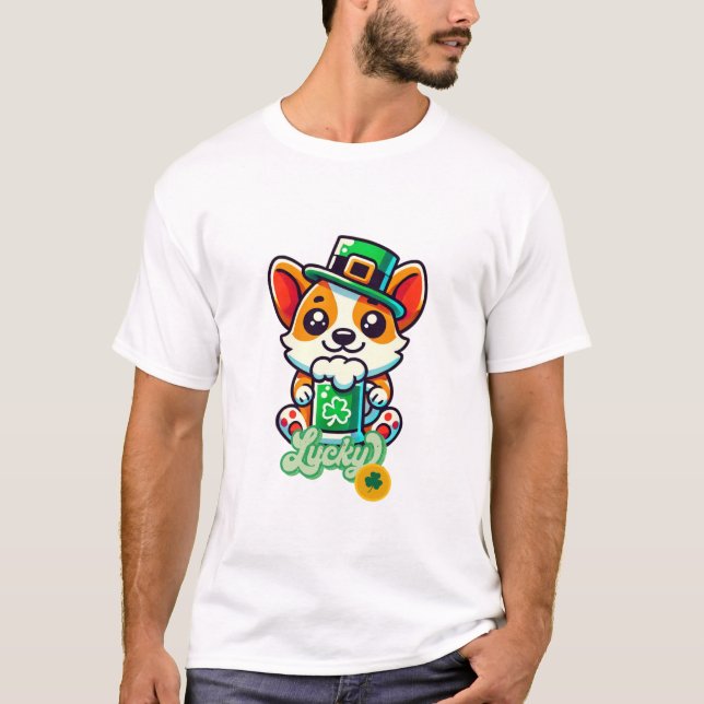 T-shirt Jolie St. Patrick’s Day Chien Tee (Devant)