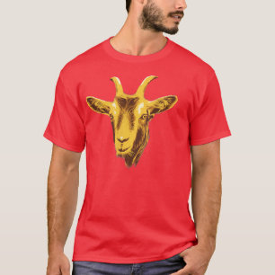 T-shirt Jolie Tête De Chèvre Design Plus Grand De Tous Les
