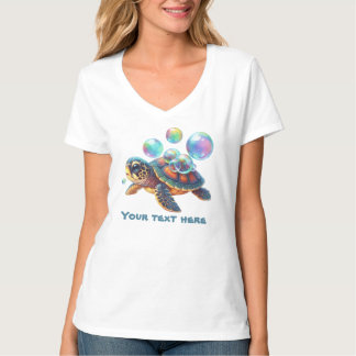 T-shirt Jolie tortue de mer ajouter du texte Plus Taille