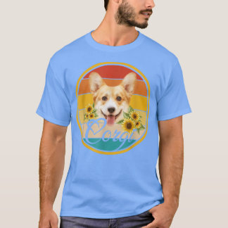 T-shirt Jolie tournesol Corgi Chien Papa Maman Fête des pè