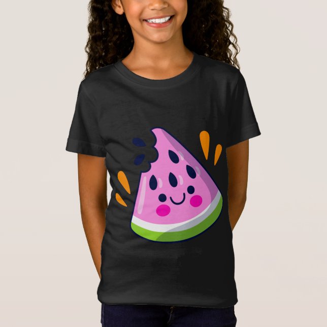 T-Shirt Jolie tranche de pastèque Bite Vacances d'été vibr (Devant)