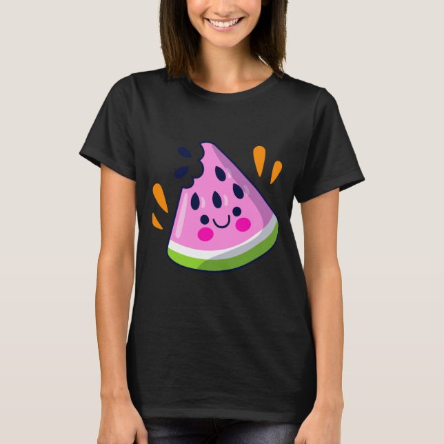 T-shirt Jolie tranche de pastèque Bite Vacances d'été vibr (Devant)