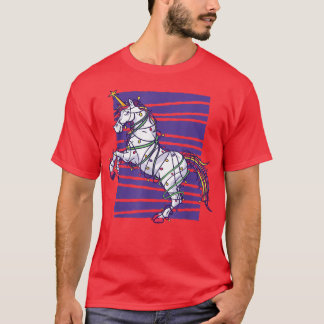 T-shirt Jolie Unicorne de Noël Avec Joyeux Joyeux Joyeux J