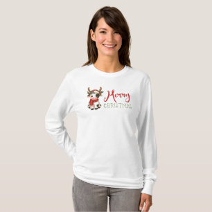 T-shirt Jolie vache de Noël mignonne