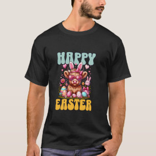 T-shirt Jolie vache des Highlands, Joyeux lapin de Pâques,