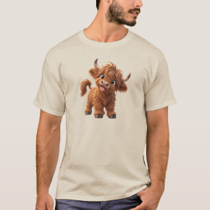 T-shirt Jolie vache des Highlands – Vache drôle et duveteu