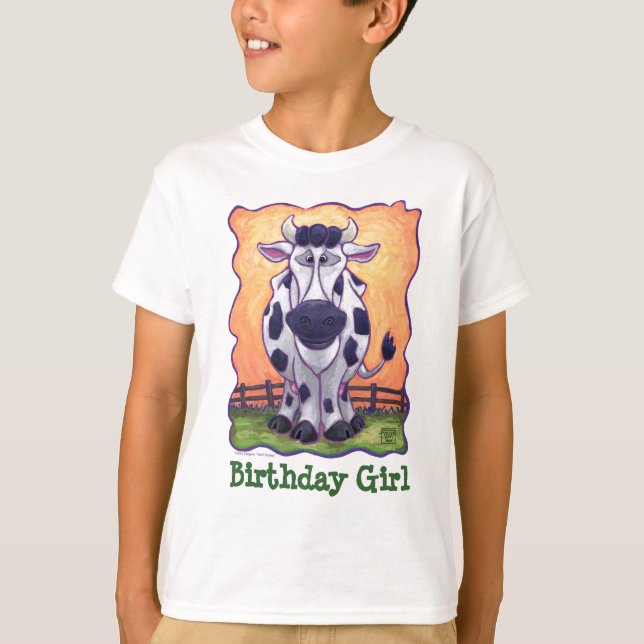 T-shirt Jolie vache fille de l'anniversaire de la fête (Devant)