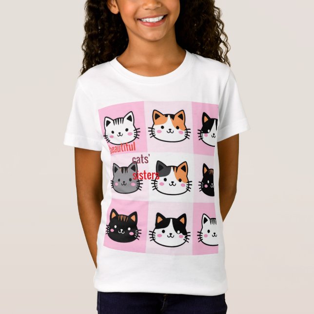 T-Shirt jolies chats soeurs (Devant)