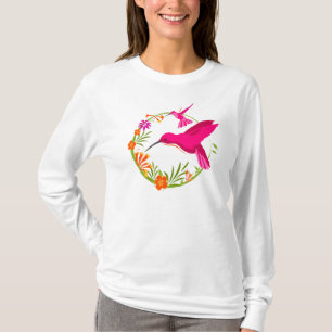 T-shirt Jolies colibris et fleurs