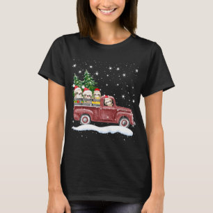 T-shirt Jolies fentes avec Camion Rouge Drôle Noël