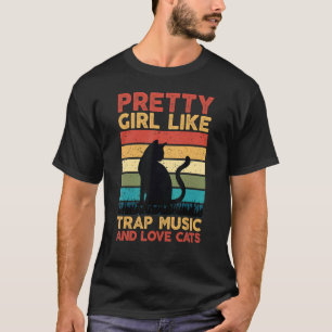 T-shirt Jolies filles comme la musique rap et les chats d'