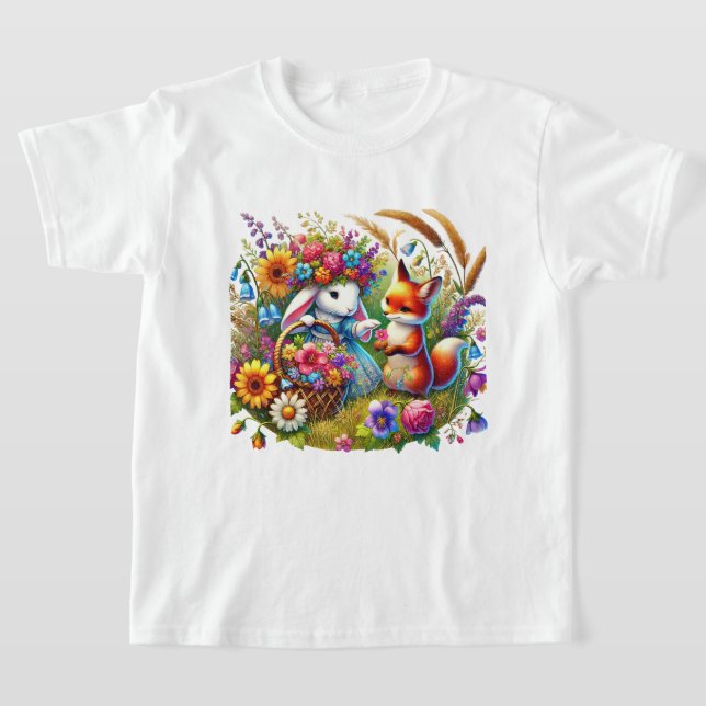 T-shirt Jolies filles renard lapin  (Poser)