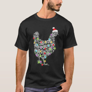 T-shirt Jolies lumières de Noël de poulet joyeux Noël amou