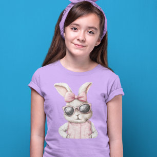 T-Shirt Jolies Lunettes de soleil roses Bunny de Pâques