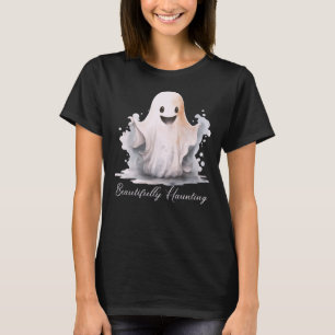T-shirt Joliment Effrayant Mignon Fantôme Noir Halloween