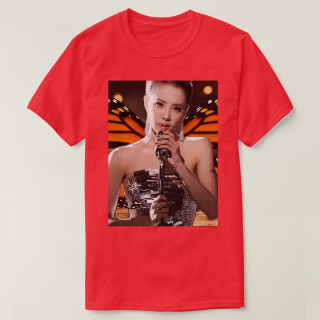 T-shirt Jolin Tsai le papillon social chantant (Design devant)