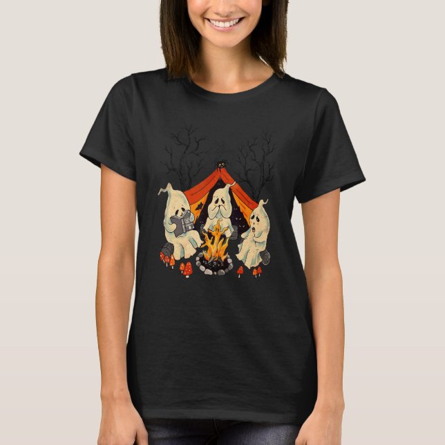 T-shirt Jolis Fantômes de Camping  Fantôme d'Halloween (Devant)