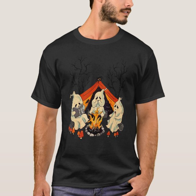 T-shirt Jolis Fantômes de Camping  Fantôme d'Halloween (Devant)