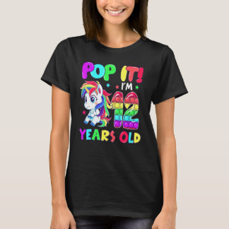 T-shirt Jolis Jouets Licorne Fidget Pop It J'ai 12 Ans Enf
