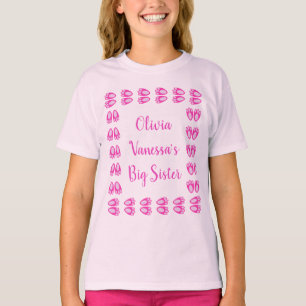 T-shirt Jolis Pieds de Lapin Rose pour Bébé Fille Grande S