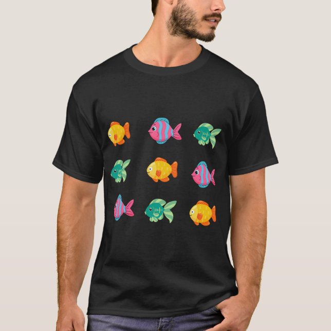 T-shirt Jolis poissons colorés (Devant)