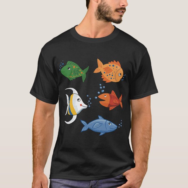 T-shirt Jolis poissons dessin animé (Devant)