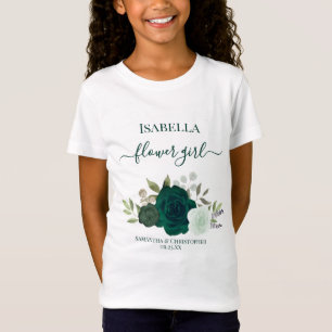 T-Shirt Jolis roses vert émeraude Cadeau Fille des fleurs