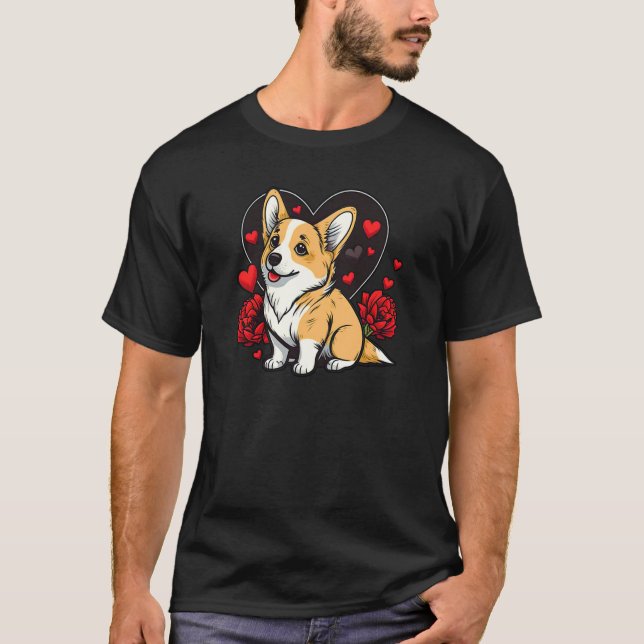 T-shirt Jolis Saint-Valentin Corgi Cool Pembroke Welsh Cor (Devant)
