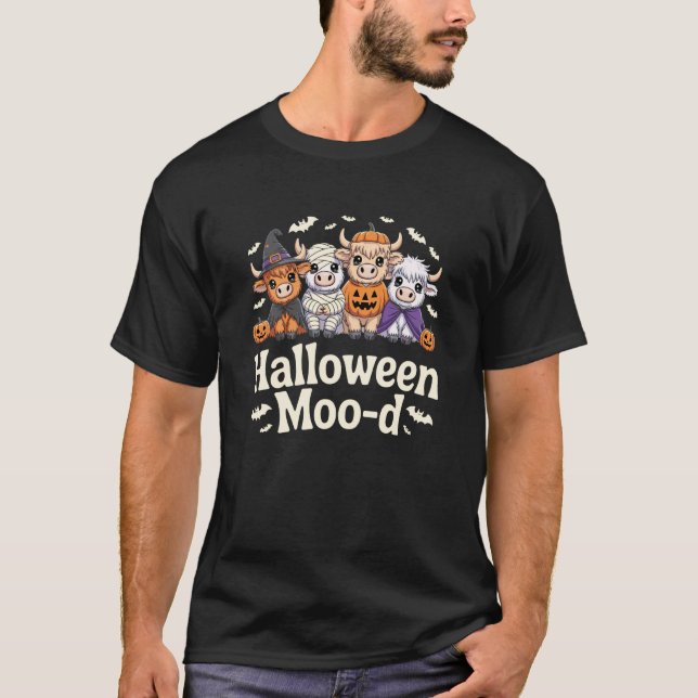 T-shirt Jolis vaches Highland Halloween Sorcière, Vampire, (Devant)