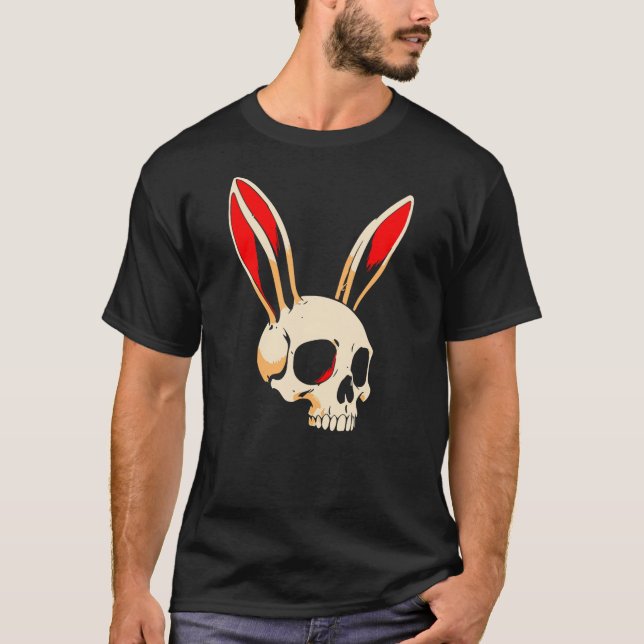 T-shirt Jolly Bunny Roger Rabbit Skull Crossbones Men Wome (Devant)