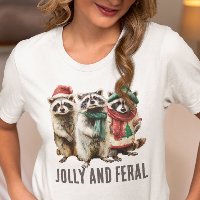 T-shirt Jolly et Feral Raccoon Noël (Créateur téléchargé)