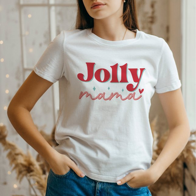T-shirt Jolly Mama Coeur Rétro Noël (Créateur téléchargé)