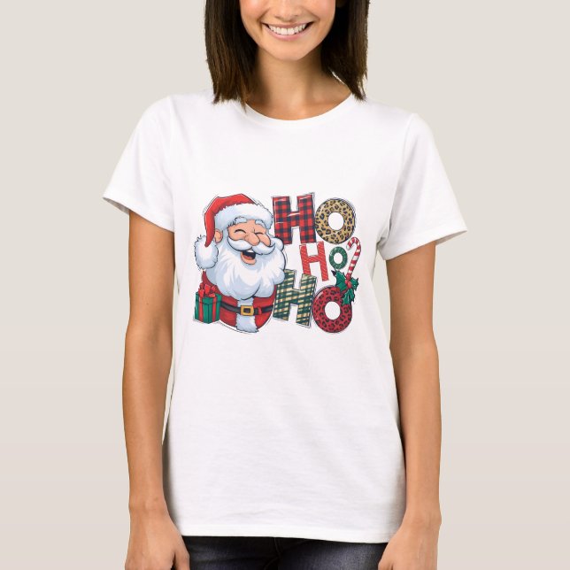 T-shirt Jolly Père Noël Ho Ho Ho Ho (Devant)