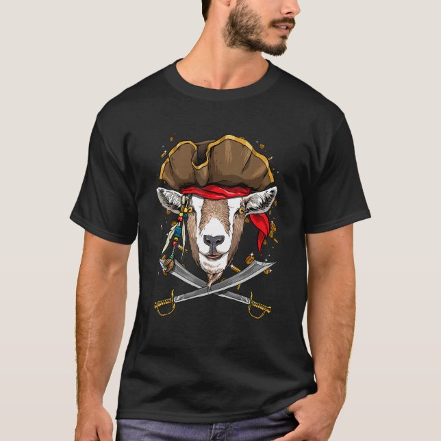 T-shirt Jolly roger de chèvre de pirate Drapeau de chèvre  (Devant)