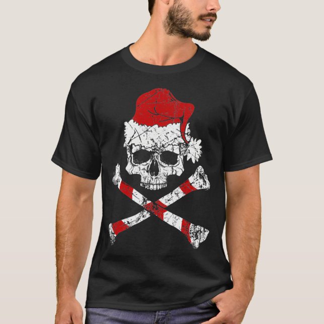 T-shirt Jolly roger de Noël Pirate Santa Hat (Devant)