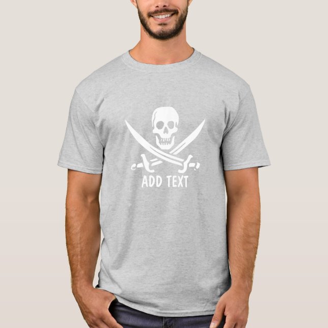 T-shirt Jolly roger pirate, ajouter du texte (Devant)