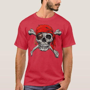 T-shirt Jolly Roger Pirate Skull Crossbones Halloween Cost