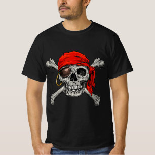 T-shirt Jolly roger Pirate Skull Crossbones Halloween Coût