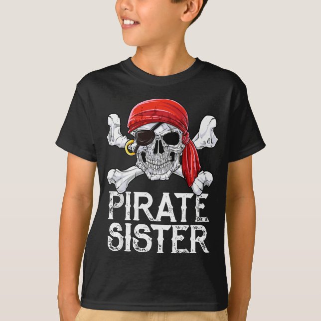 T-shirt Jolly roger Pirate Soeur Drapeau Crâne et os crois (Devant)