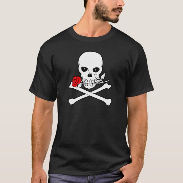 T-shirt Jolly roger (Rose)T-shirt foncé (Devant)