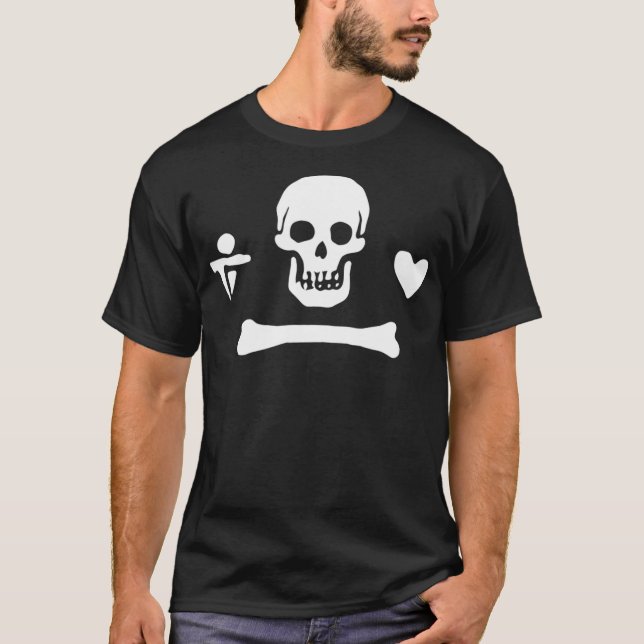 T-shirt Jolly Roger Stede Bonnet Pirate Flag  (Devant)