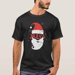 T-shirt Jolly Santa Hat Beard Af Snowflakes Joyeux Christm