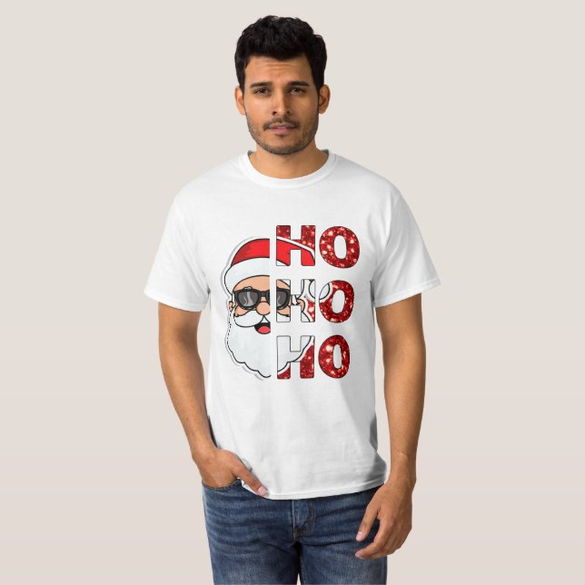 T-shirt Jolly Smiles : Père Noël Ho Ho Ho Magic  ! (Devant entier)