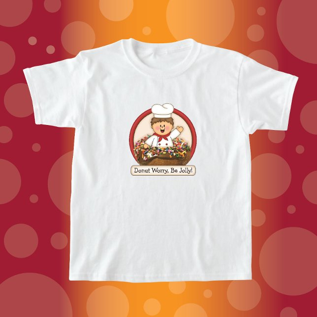 T-shirt JollyKins Donut Worry Be Jolly (Rouge) (Créateur téléchargé)