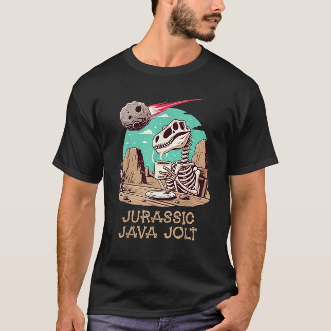 T-shirt Jolt Java Jurassic Dinosaure Dinosaure Coffee Love (Devant)
