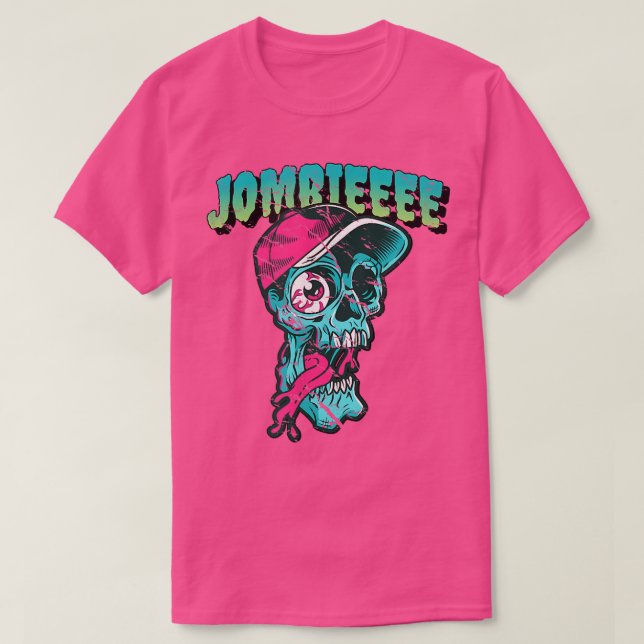 T-shirt Jombieee Eyeball Missing Halloween Zombie Graphic  (Design devant)